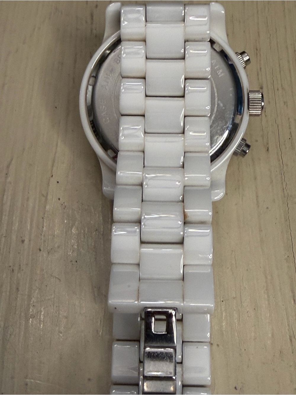 Michael Kors MK5161 White Ceramic Chronograph Runway Bracelet Watch w/ Subdials - Picture 8 of 12